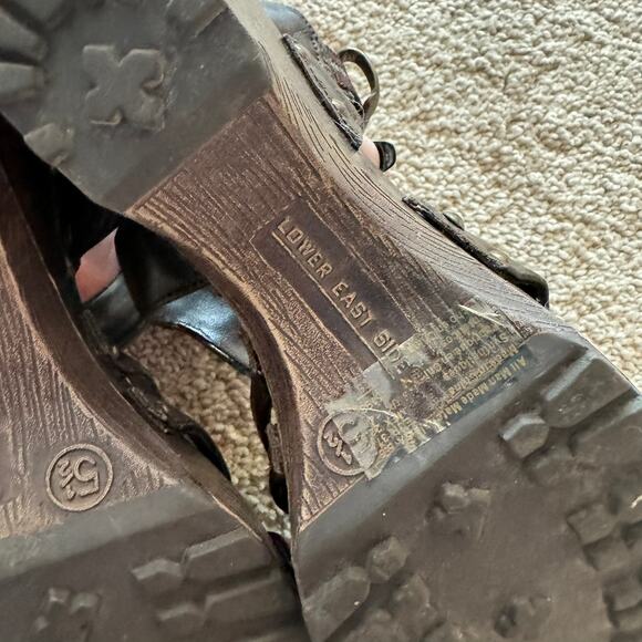 Lower East Side Chunky Heel Strappy Studded Sandals Women's Size 5.5 Brown Y2K - Picture 6 of 11